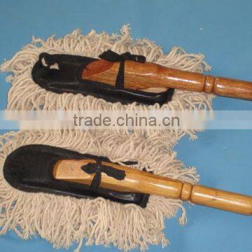 dust brush used for car washing with wooden handle