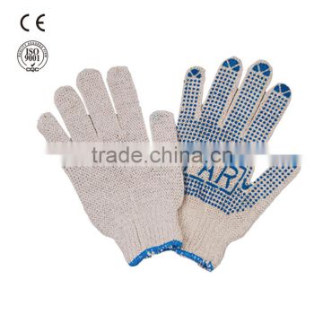 safety work pvc dotted white cotton glove