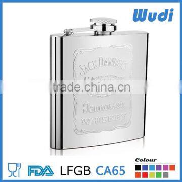 russian hip flask ,stainless steel hip flask embossed logo HF201