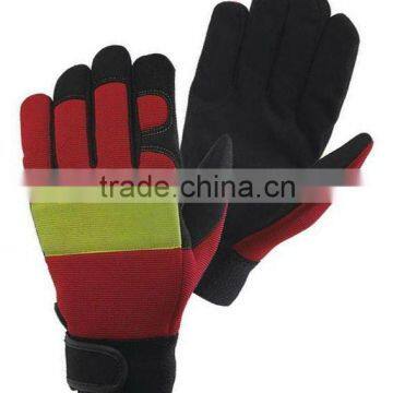 Synthetic Leather Mechanic Gloves - High Visibility