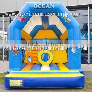 Newest and cheap OCEAN Classical inflatable bouncer and slide combo castle