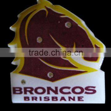 LED Flashing Promotion Badge Customized Shape full color print