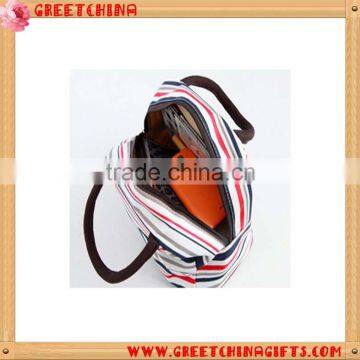 Custom LOGO Fashion Stripe Tote Oxford Lunch Bag Wholesale