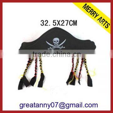 2015 new product Bee Animal Shape Carnival Party Black Halloween Hats with Human SKeleton Logo