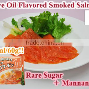 Japanese very healthy konjac mannan meal Olive Oil Flavored Smoked Salmon 60g