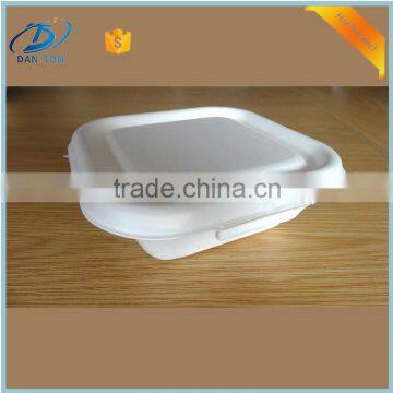 Fluting lidded disposable quadrate paper pulp lunch box