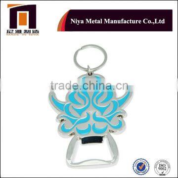 Unique design zinc alloy metal bottle opener keychain, soft enamel bottle opener for sales