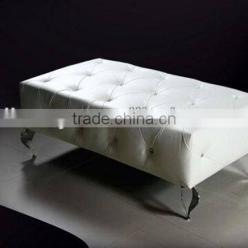 Leather bed stool with crystal button (LS-110A & B)