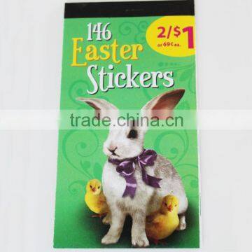 Hot sale & high-quality Easter pvc paper sticker sheets/printable cute kids cartoon stickers for gifts