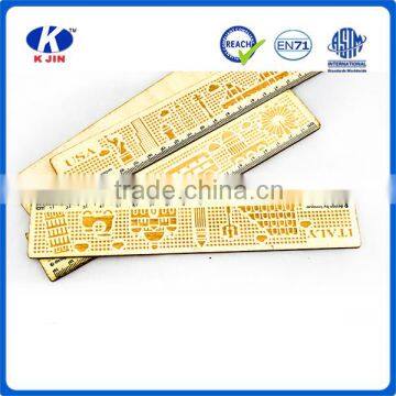 2016manufacturer Custom Full City Printing Wooden Ruler at 19cm for Gifts photo-4