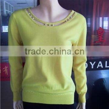 fashion design 100% merino wool women sweater pullover