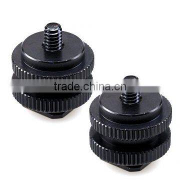 Black 1/4 Inch Tripod Mount Screw to Flash Hot Shoe Adapter for SLR Camera