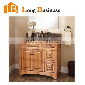 LB-LX2085 Hotel luxury double sink solid wood bathroom vanity