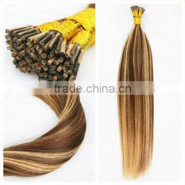 color p color 10/2# silky straight style 100%human hair I-tip hair hair extension