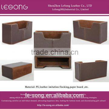 Leather notepaper storage box