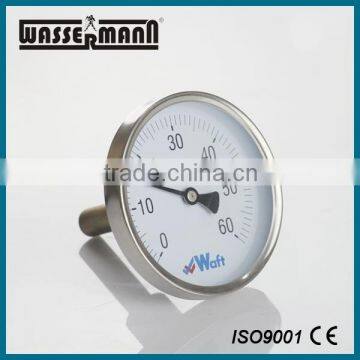 Stainless steel differential bourdon tube temperature gauge