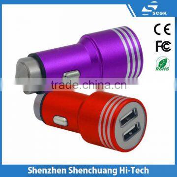 Metal material car charger 2016 hotselling