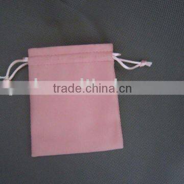 Pink pu small drawstring pouch