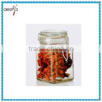 High quality hot selling cheap 100ml glass storage jar glass with clip lid