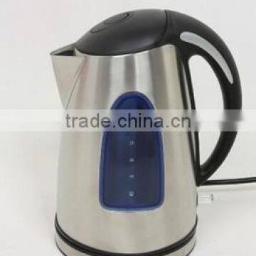 1.7L colorful electrical stainless steel kettle with big water guage