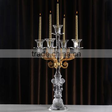 wedding / home decorative 5 golden arms crsytal candelabra