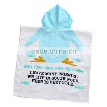 Oeko-Tex 100% Cotton Animal Kids Hooded Towel of Velour Printed photo-5
