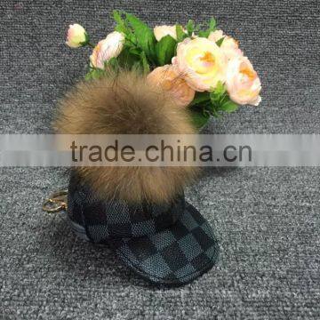 Fashion Promotional Gifts Coin Purse With Raccoon Fur Ball Keychain