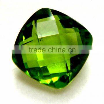 Peridot Checkerboard Cushion Gemstone Loose Peridot Pendant Gemstone photo-3