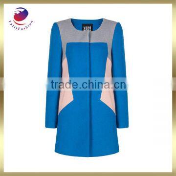 women wool coat blue long fashion winter coat