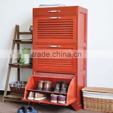 living room 3-tier folding wooden shoe racks ,shoes storage cabinet