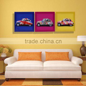 2015 Fashion emboss canvas painting art of car