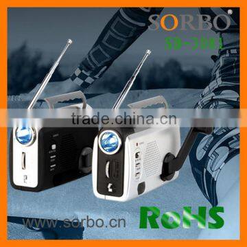 Hand Crank Portable Mobile Radio With Flashlight
