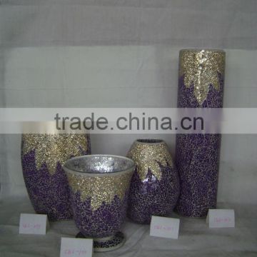 purple mosaic glass vase