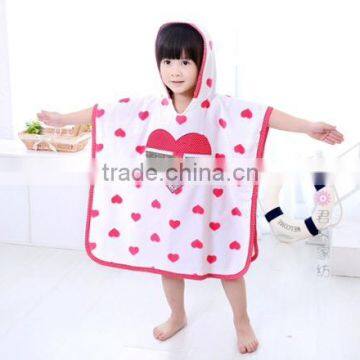 100% cotton reactive printing children swimming towel bath towel printed poncho