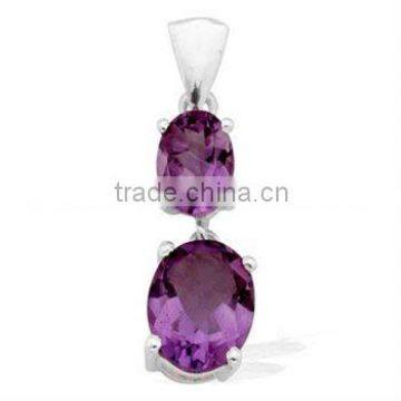 Wholesale Classic Design 925 Sterling Silver Amethyst Gemstone Pendant