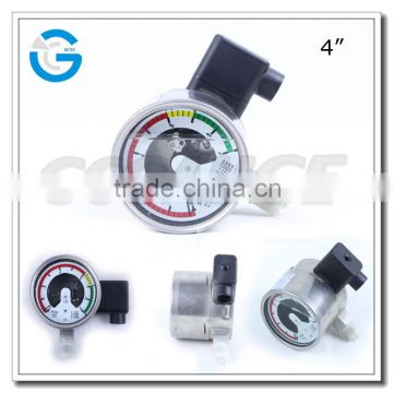 High quality 4 inch stainless steel electric contact sf6 gas pressure gauge