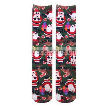 Santa Snowman Printing Christmas Sock photo-3