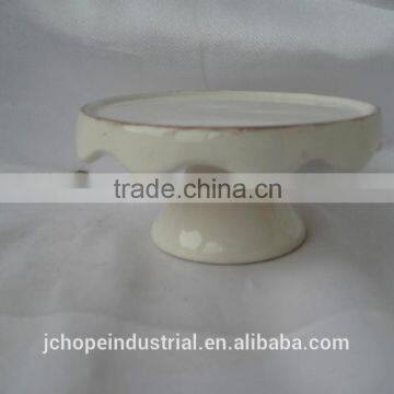 antique white mini ceramic cake stand