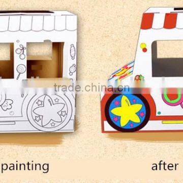 Kids DIY painting Paper,Corrugated Cardboard Playhouse for kids