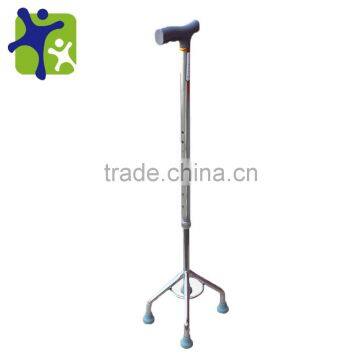 Adjustable stainless steel cane with 4 legs, adjustable walking stick with Four-feet walking stick with high feet SJ-FS