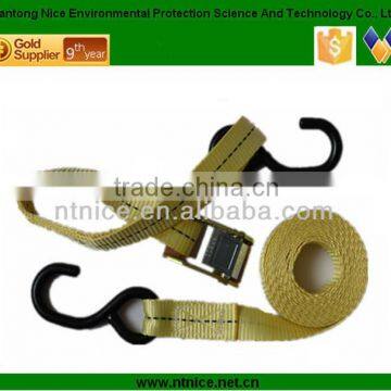 Yellow Cam Ratchet Strap tie down S hook