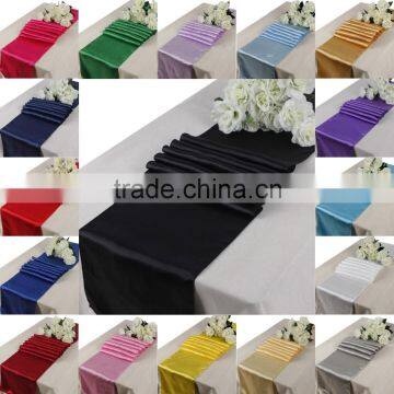 2015New Banquet Wholesale Black Fancy Shiny Satin Table Runner photo-4
