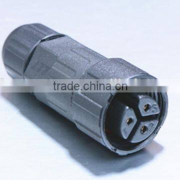 3 poles female waterproof connector