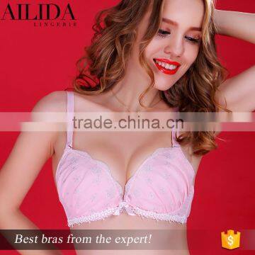 Lady Women Girl Lace Floral Bra Underwear Underwire Push Up Bra Cup A-C