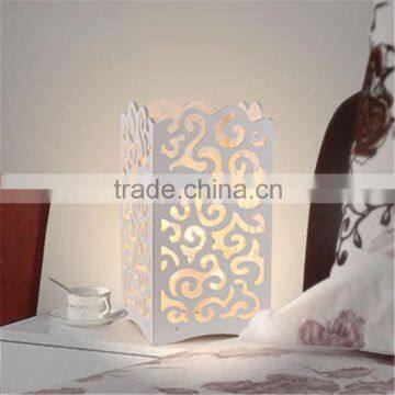 Cut Out Wood Led Night Light , Carved Wooden Cordless Led Table Lamps