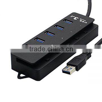 5 Port USB 3.0 HUB Spliter Charging Port Power Switch for IPhone MAC OS Black photo-4