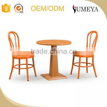 2016 hot sale simple design wooden aluminum restaurant sectional dining table and chair