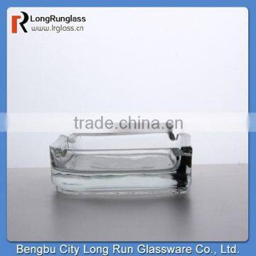 LongRun 418g family office high quality cheap price square transparent glass ashtray