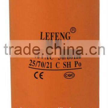 white plastic round case cbb60 type 550v ac capacitor