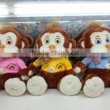 plush monkey with t-shirt/ cute monkey /plush toys/ Stuffed toy